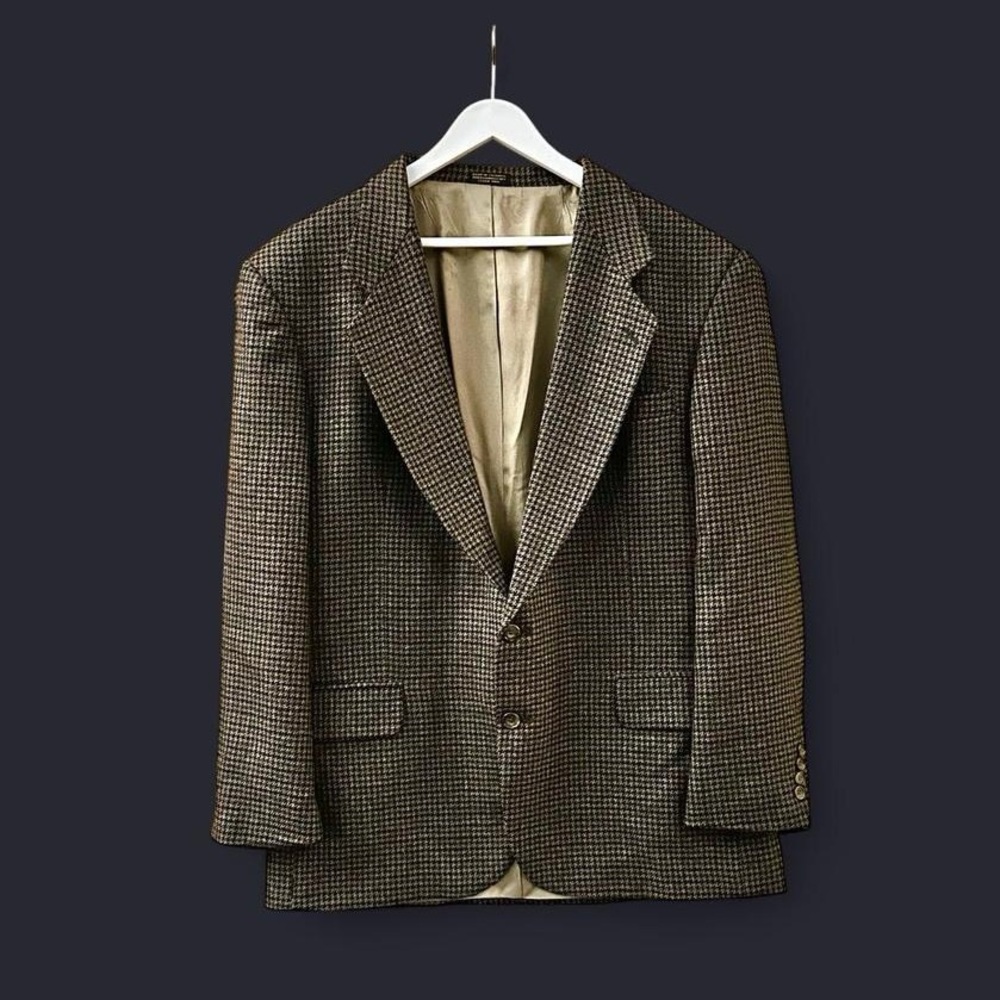 🔥 OSCAR DE LA RENTA 100% Wool Houndstooth Blazer